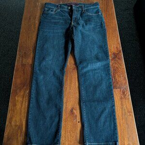 34x32 410 Athletic Straight Dark Blue Jeans (Mens)